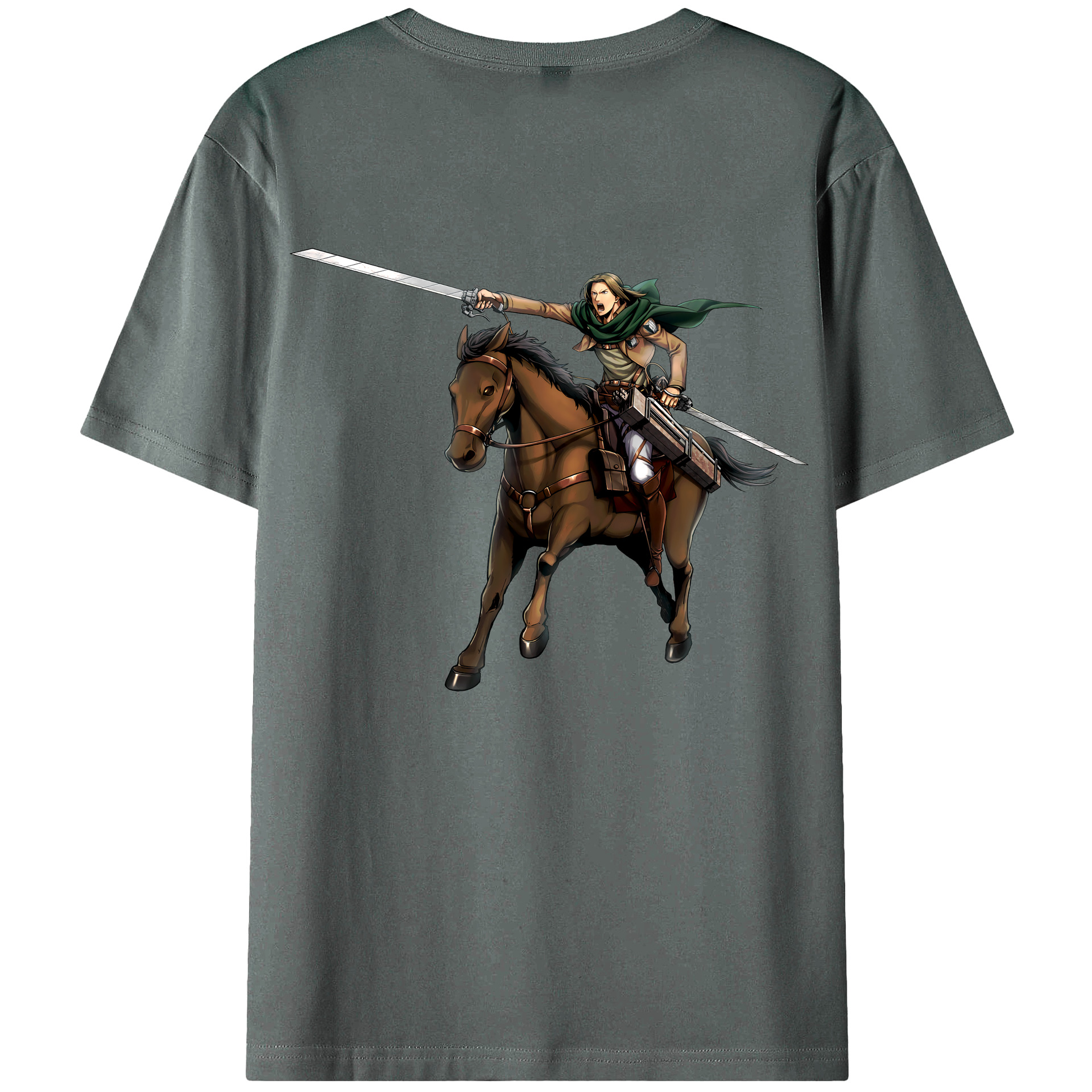 （画像用） 進撃の巨人 Attack on Titan 綿100％ メンズ半袖Tシャツ（バックプリント） 通気性